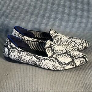 Rothy’s Almond Toe Animal Python Black‎ White Loafers Flats Women’s Size 6.5